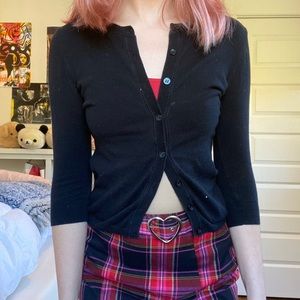BP 3/4 Sleeved Black Button Up Cardigan Sweater